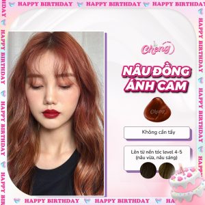 Thuốc Nhuộm Tóc Màu NÂU ĐỒNG ÁNH CAM Không Tẩy