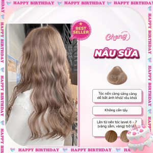 Thuốc Nhuộm Tóc Màu NÂU SỮA Không Tẩy