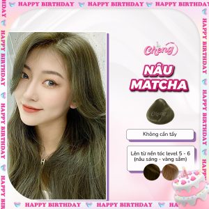 Thuốc Nhuộm Tóc Màu NÂU MATCHA Không Tẩy