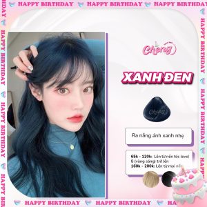 Thuốc Nhuộm Tóc Màu XANH ĐEN, Xanh Than, Xanh Dương